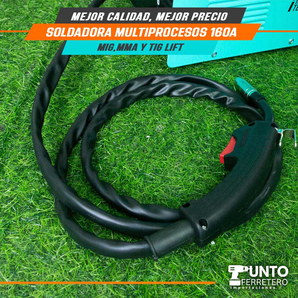 Soldadora Multiprocesos 160A Energy (mma,mig Mag,lig tif)+ 1kg alambre flux suelda con gas/sin gas