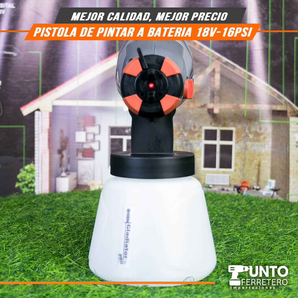 Pistola de pintar inalambrica 18V gladiator