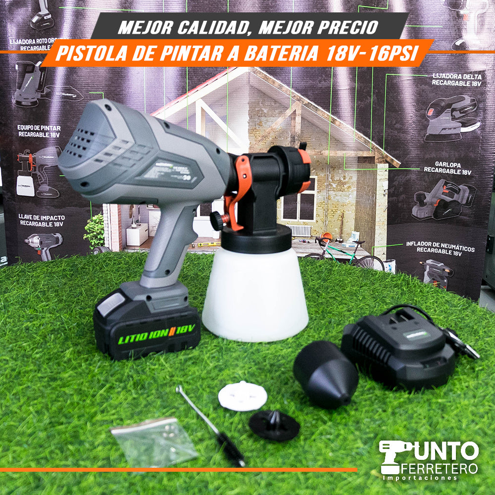 Pistola de pintar inalambrica 18V gladiator
