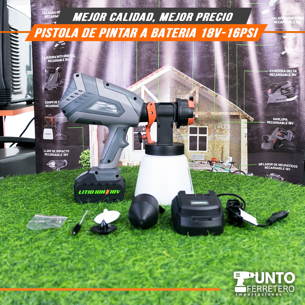 Pistola de pintar inalambrica 18V gladiator