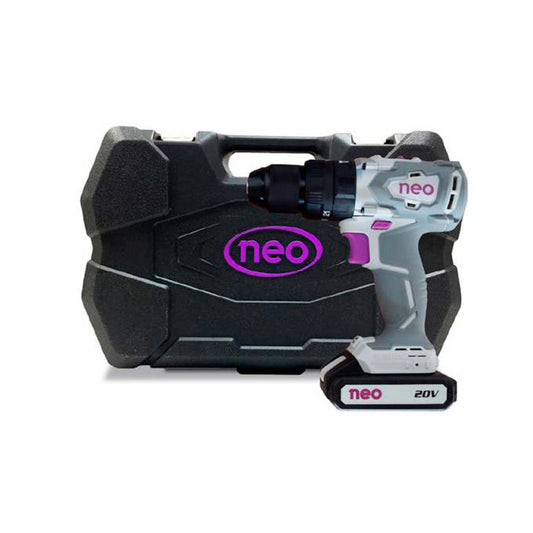 TALADRO PERCUTOR INALAMBRICO 20V CON BATERIA 2AMP-NEO