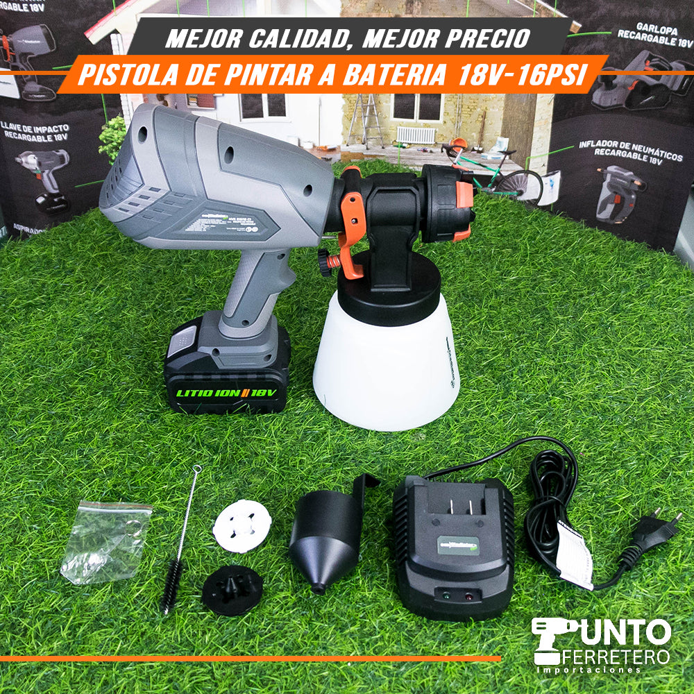 Pistola de pintar inalambrica 18V gladiator