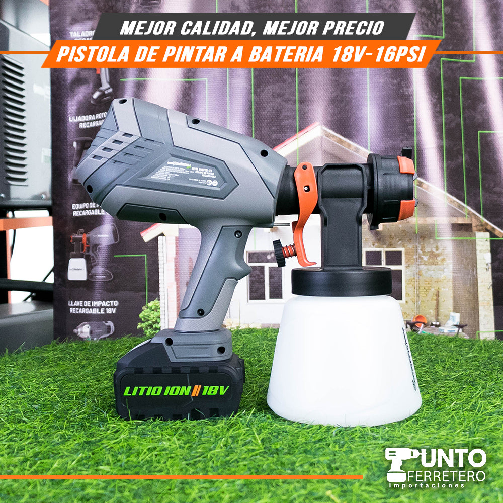 Pistola de pintar inalambrica 18V gladiator