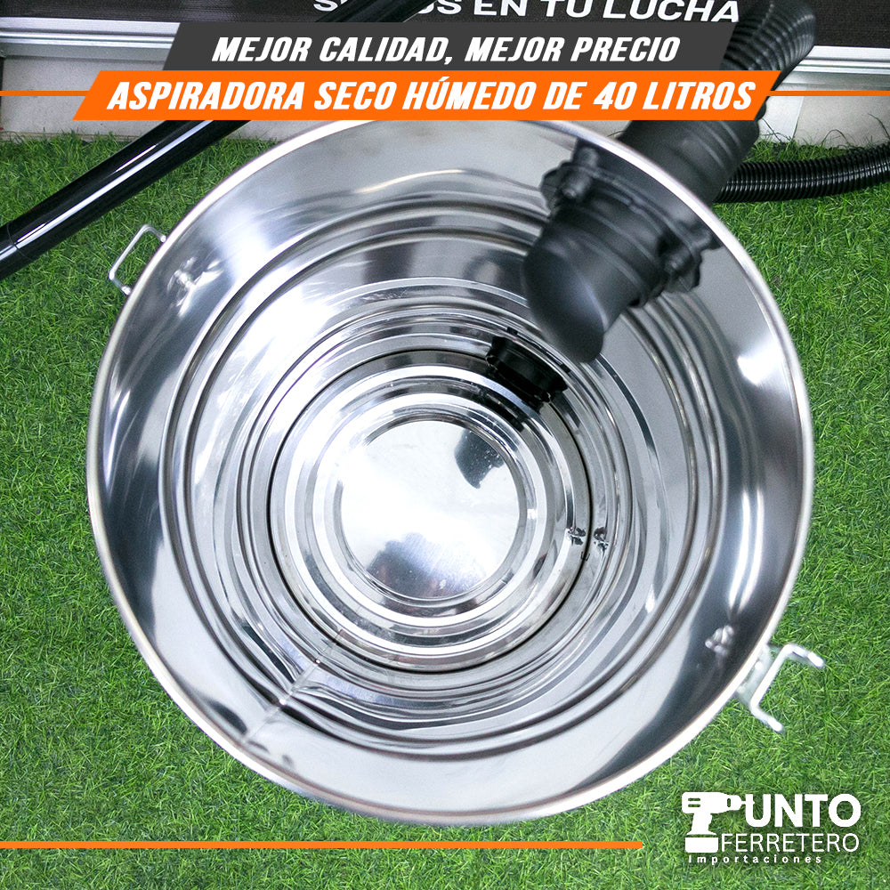 Aspiradora INDUSTRIAL 40 litros 1600W (aspira liquidos )1600W gladiator electrica