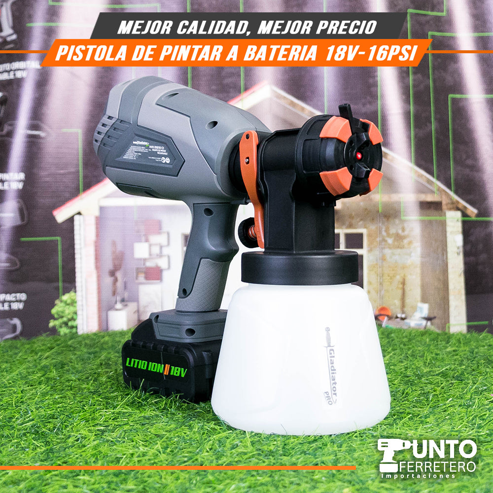Pistola de pintar inalambrica 18V gladiator
