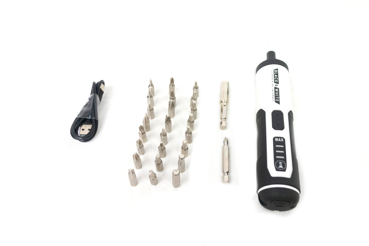 HIDROLAVADORA + KIT DESATORNILLADOR COMPACTO RECARGABLE – BLACK & WHITE