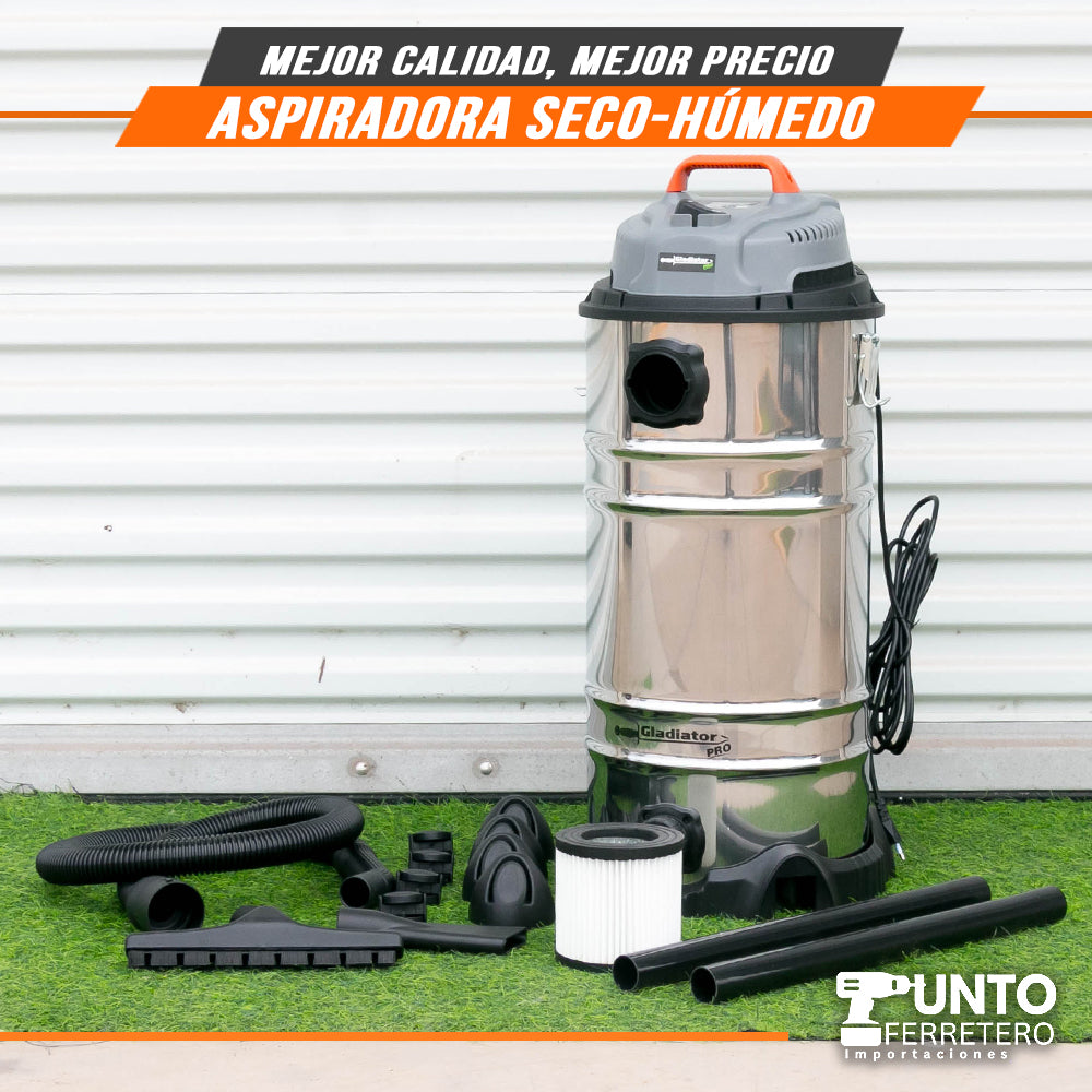 Aspiradora INDUSTRIAL 40 litros 1600W (aspira liquidos )1600W gladiator electrica
