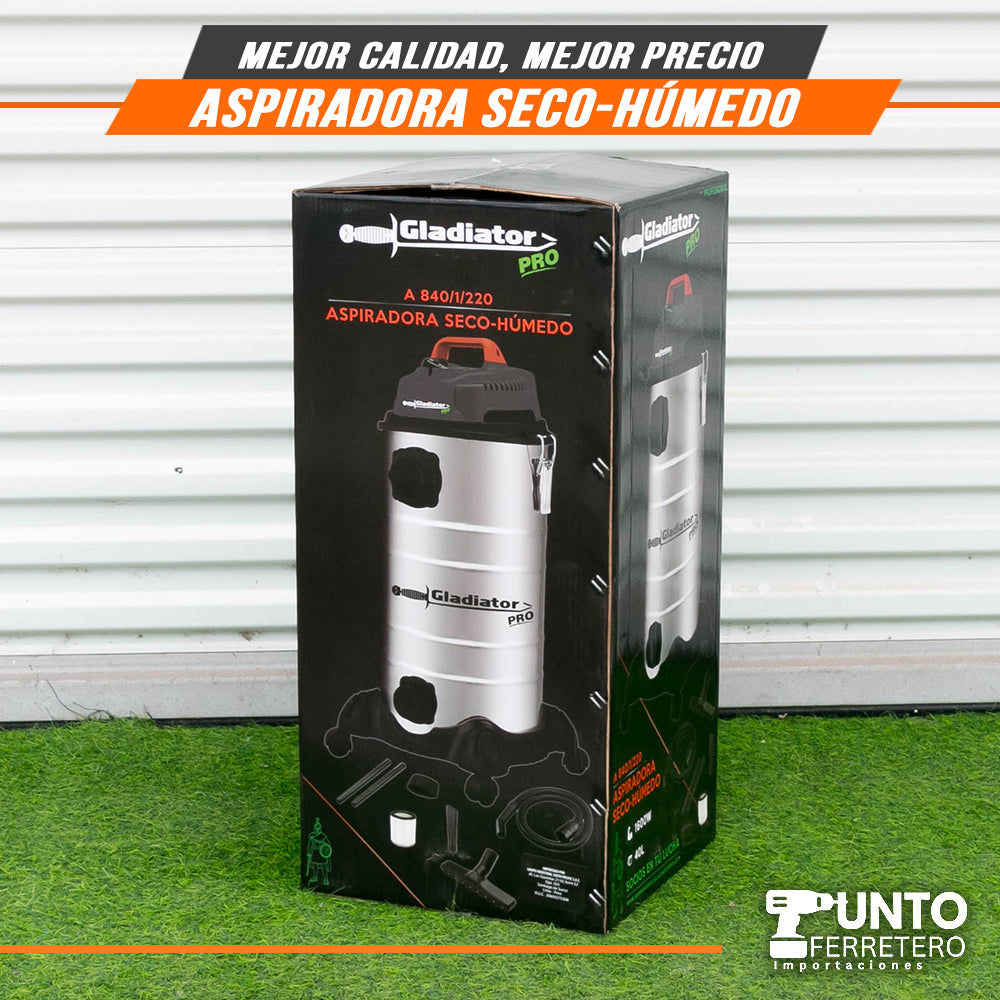Aspiradora INDUSTRIAL 40 litros 1600W (aspira liquidos )1600W gladiator electrica