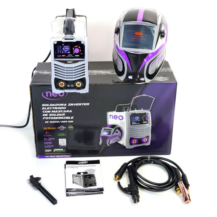 SOLDADORA INVERTER ELECTRODO CON MÁSCARA DE SOLDAR FOTOSENSIBLE – NEO