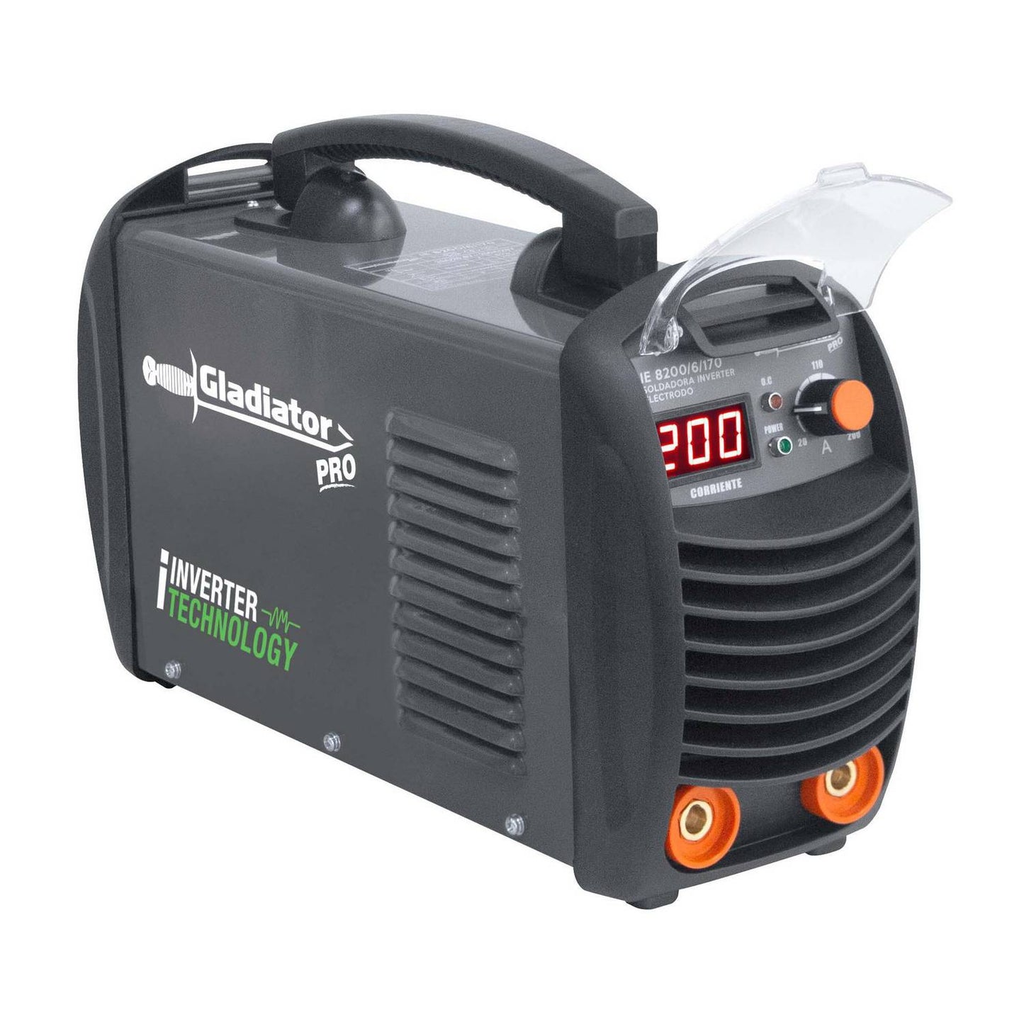 SOLDADORA ELÉCTRICA INVERTER 200A MMA CON CONECTORES DE 3/8 -GALDIATOR