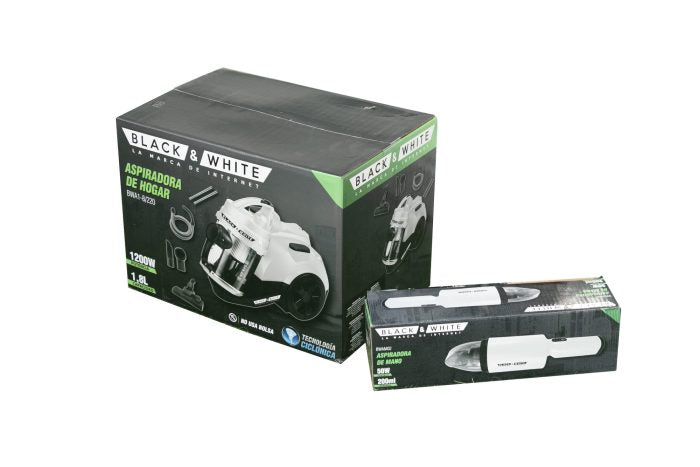 ASPIRADORA DE HOGAR + ASPIRADORA DE MANO/1200W – BLACK & WHITE