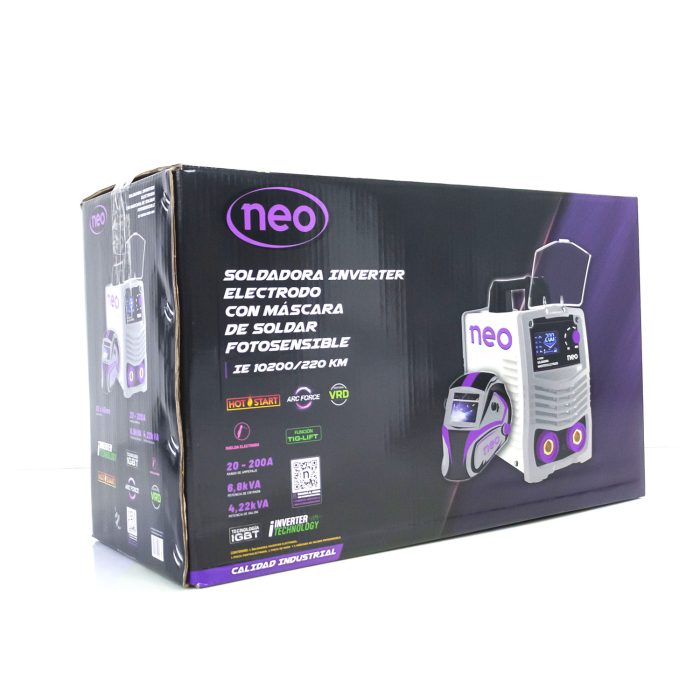 SOLDADORA INVERTER ELECTRODO CON MÁSCARA DE SOLDAR FOTOSENSIBLE – NEO