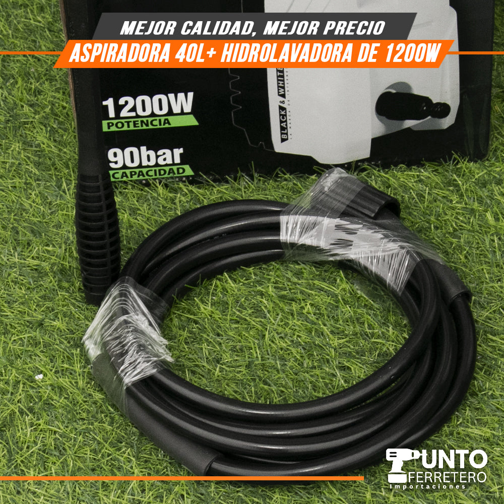 combo aspiradora gladiator seco/humedo industrial 40 litros 1600w + hidrolavadora black&white 1200w