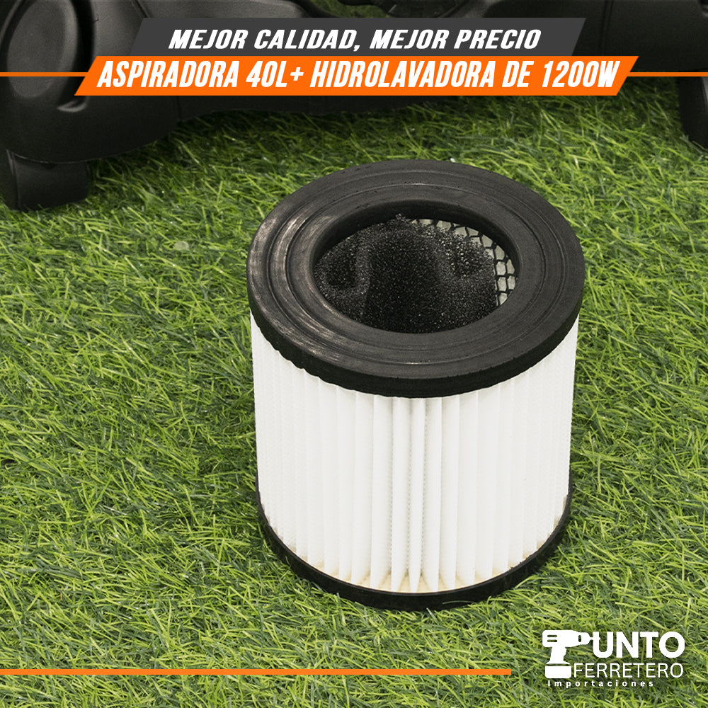 combo aspiradora gladiator seco/humedo industrial 40 litros 1600w + hidrolavadora black&white 1200w