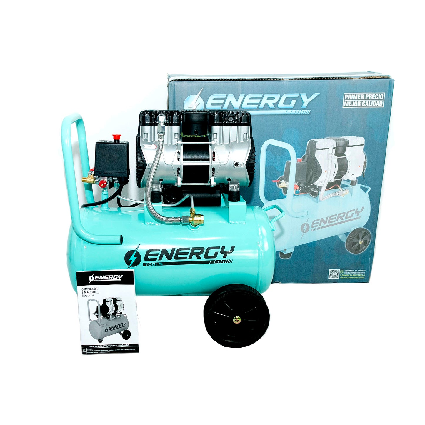 COMPRESOR SIN ACEITE 1100W 24L – ENERGY