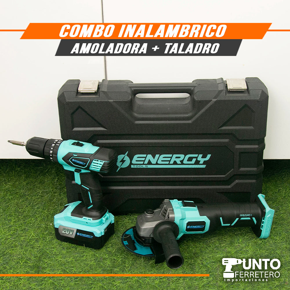 COMBO TALADRO Y AMOLADORA  ENERGY + 5 DISCOS DE REGALO
