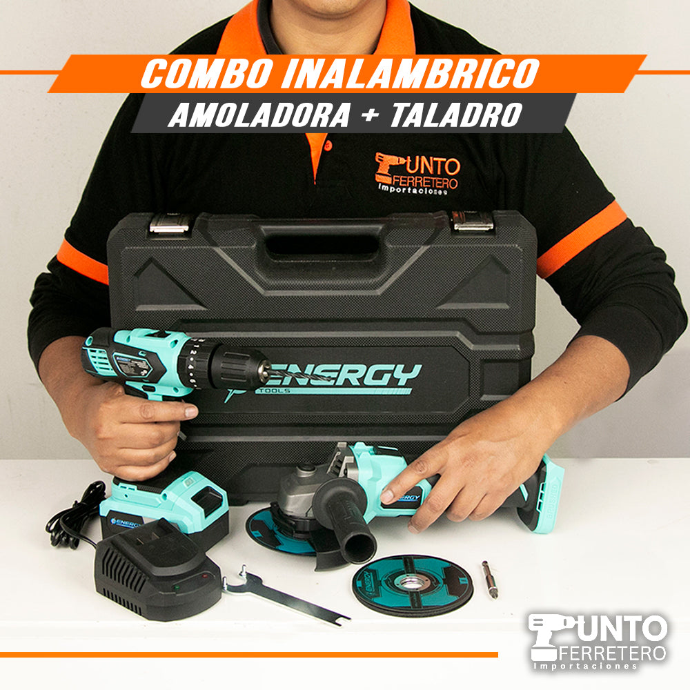 COMBO TALADRO Y AMOLADORA  ENERGY + 5 DISCOS DE REGALO