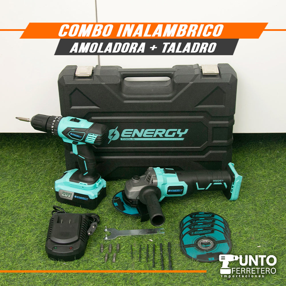 COMBO TALADRO Y AMOLADORA  ENERGY + 5 DISCOS DE REGALO