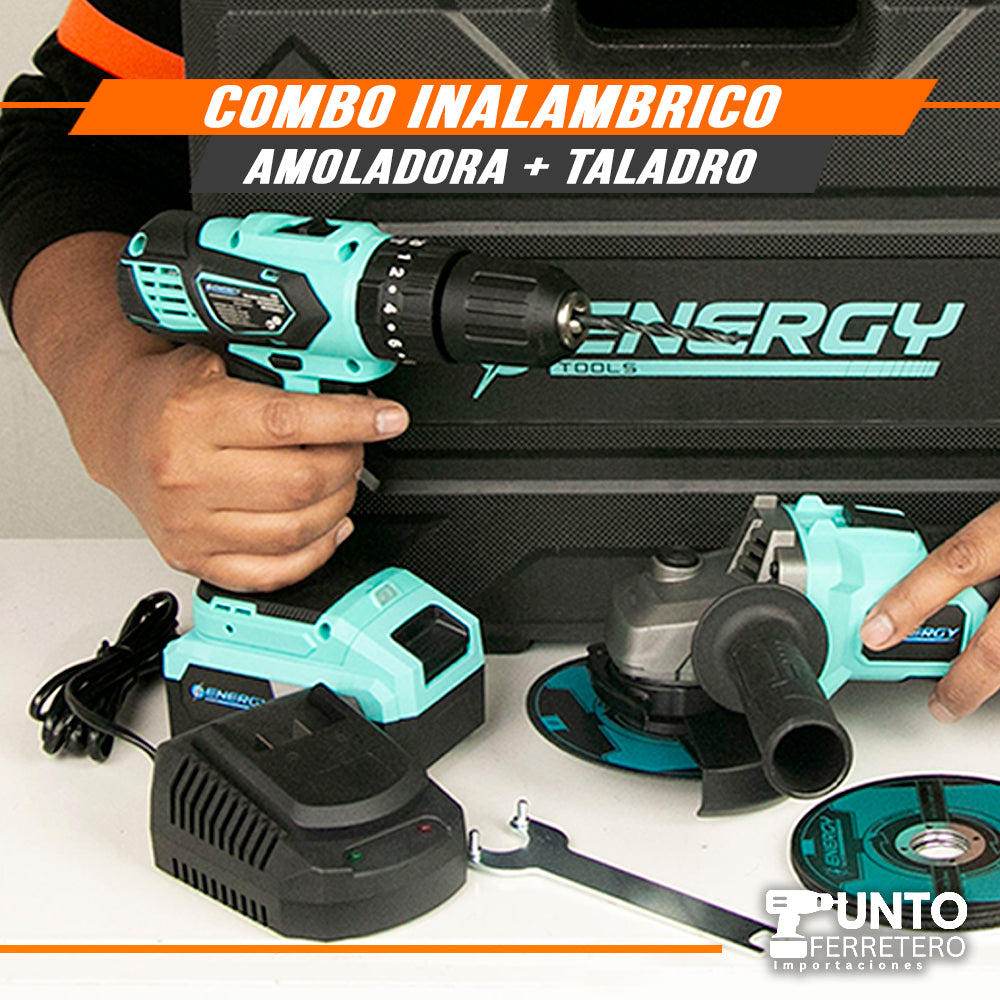 COMBO TALADRO Y AMOLADORA  ENERGY + 5 DISCOS DE REGALO