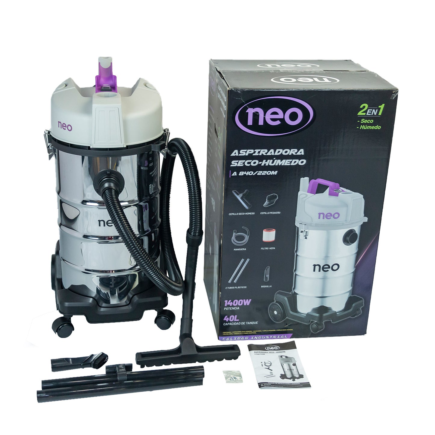 ASPIRADORA SECO-HÚMEDO Y SOPLADOR 1400W – NEO