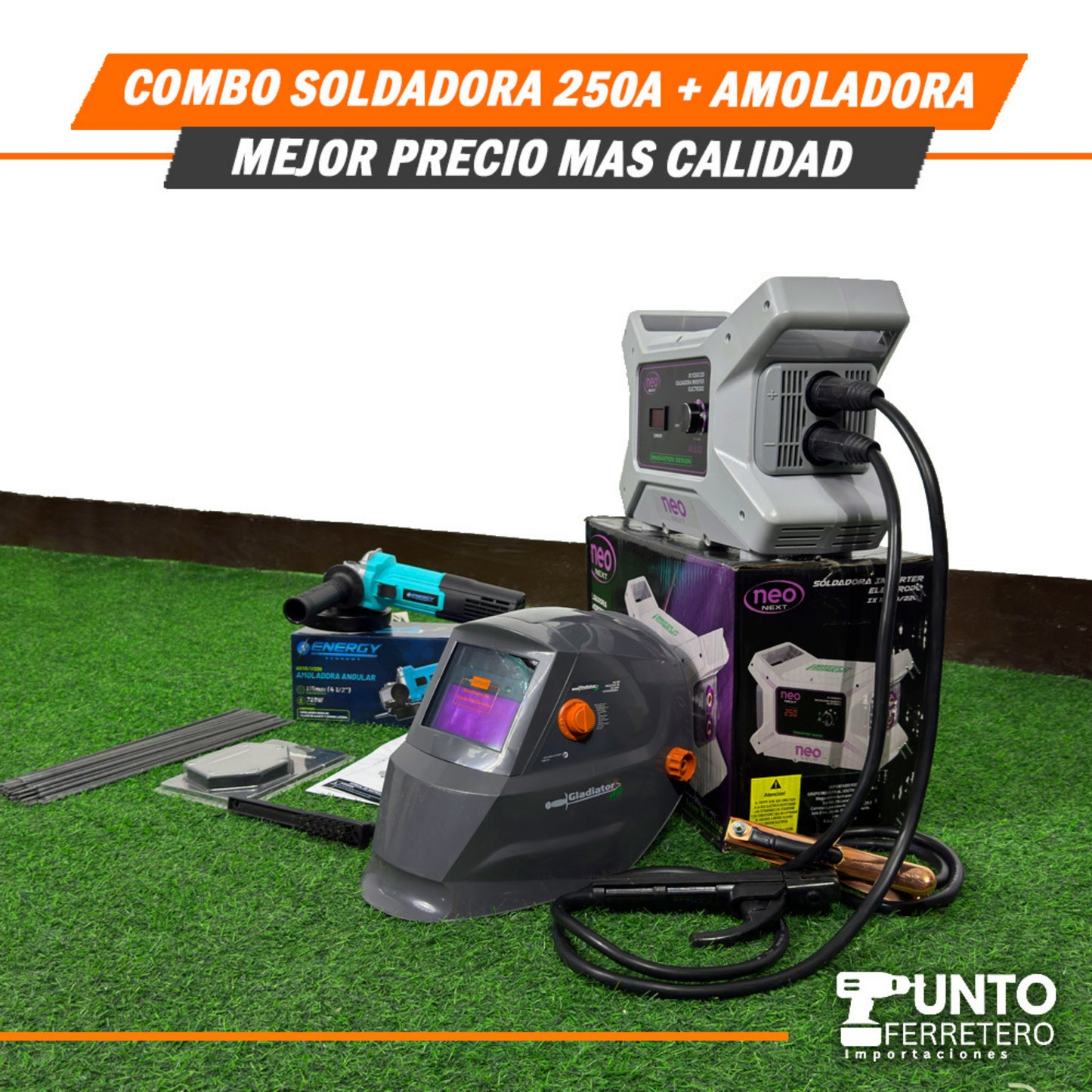 Combo Soldador 250A+Amoladora: ⚡💪