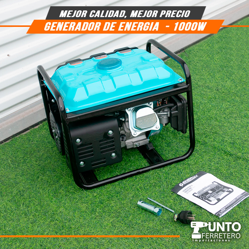 generador gasolinero energy motor 4 tiempos 98cc 1000W 6 litros trabajo de 8 horas continuas