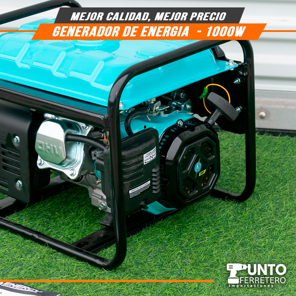 generador gasolinero energy motor 4 tiempos 98cc 1000W 6 litros trabajo de 8 horas continuas