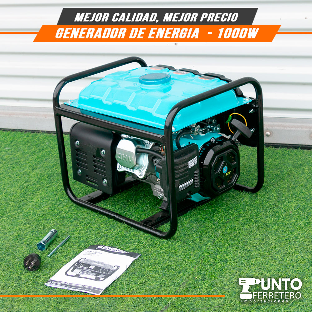 generador gasolinero energy motor 4 tiempos 98cc 1000W 6 litros trabajo de 8 horas continuas