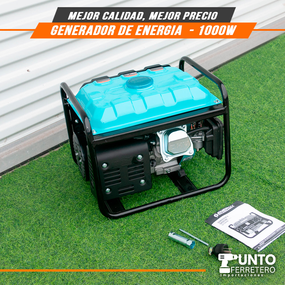 generador gasolinero energy motor 4 tiempos 98cc 1000W 6 litros trabajo de 8 horas continuas