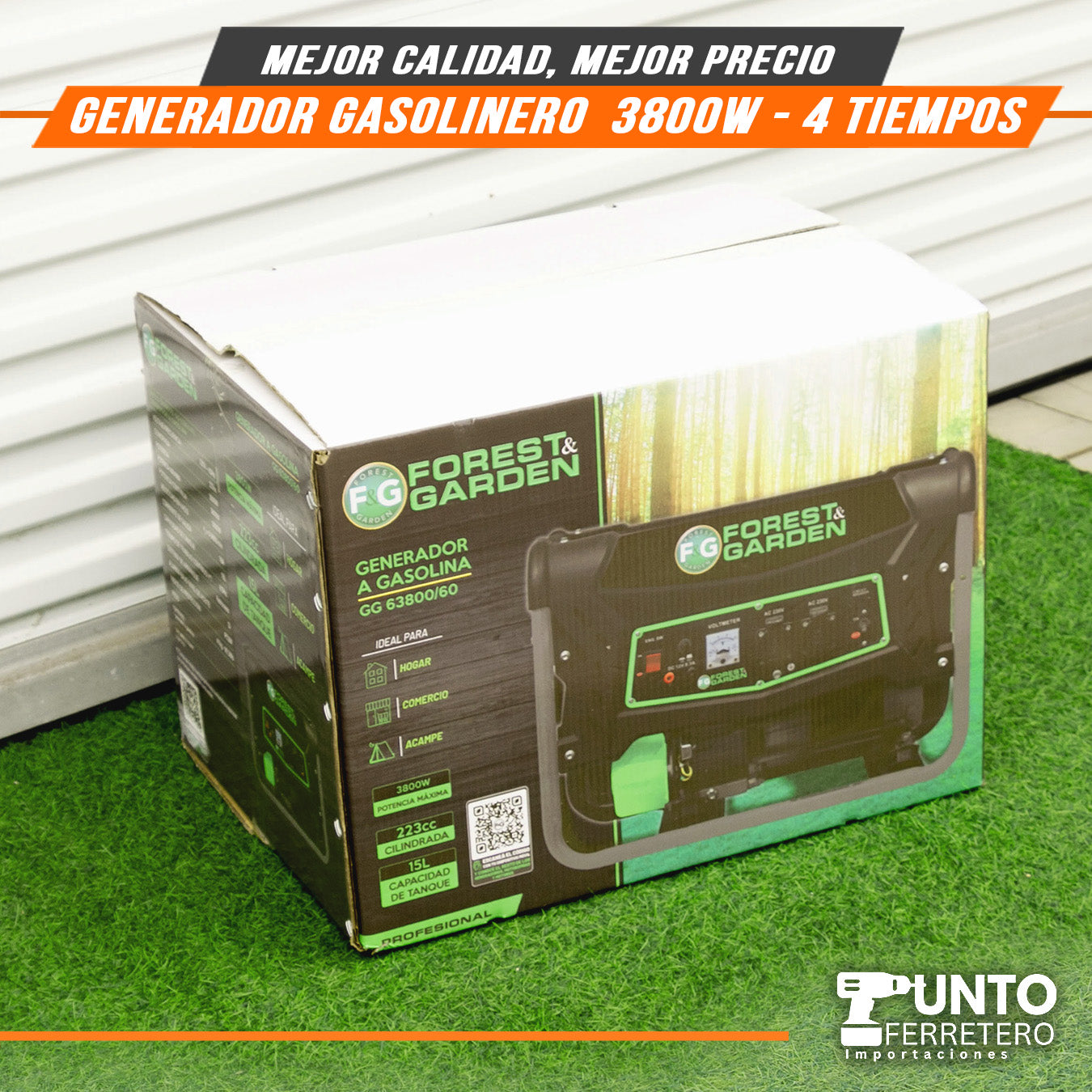 Generador Electrico de 3500W motor 4 tiempos forest & garden