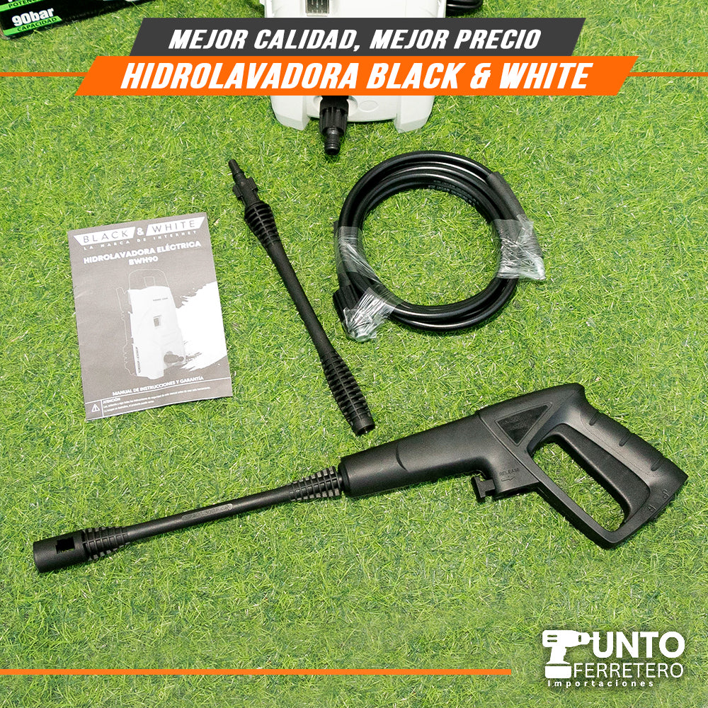 hidrolavadora black&white 1,200W 90bar - 1305psi uso profesional
