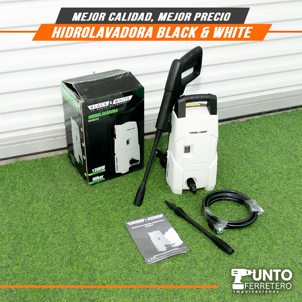 hidrolavadora black&white 1,200W 90bar - 1305psi uso profesional