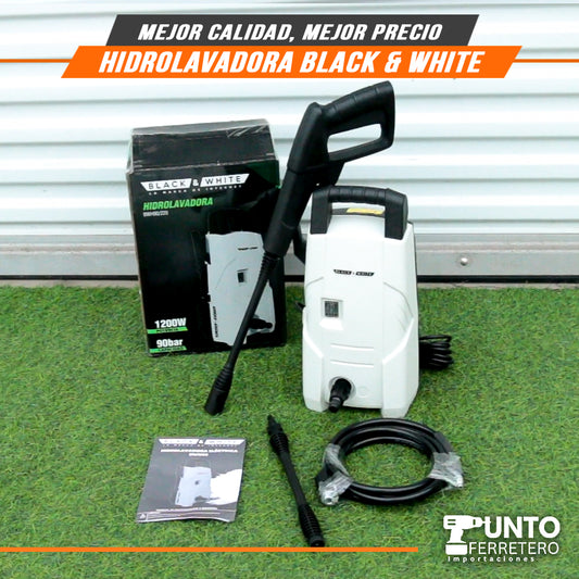 hidrolavadora black&white 1,200W 90bar - 1305psi uso profesional