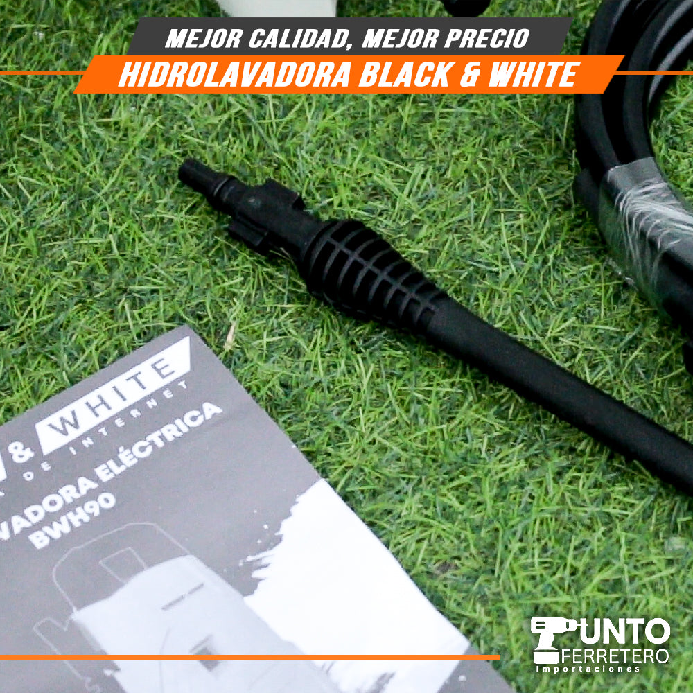 hidrolavadora black&white 1,200W 90bar - 1305psi uso profesional