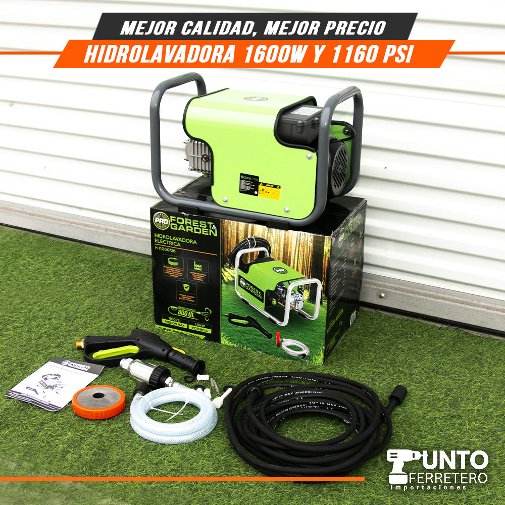 HIDROLAVADORA INDUSTRIAL 1600W 1160 PSI forest & garden Motor induccion