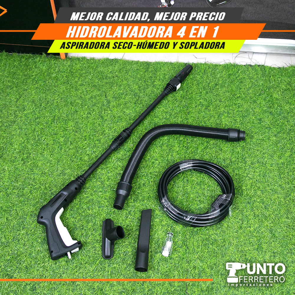 Hidrolavadora 4 en 1 (multifuncional) black&white (1400w/1100psi) marca americana