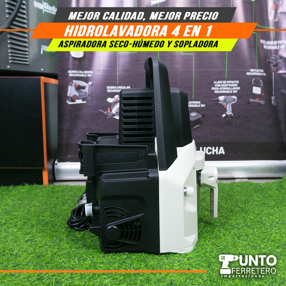 Hidrolavadora 4 en 1 (multifuncional) black&white (1400w/1100psi) marca americana