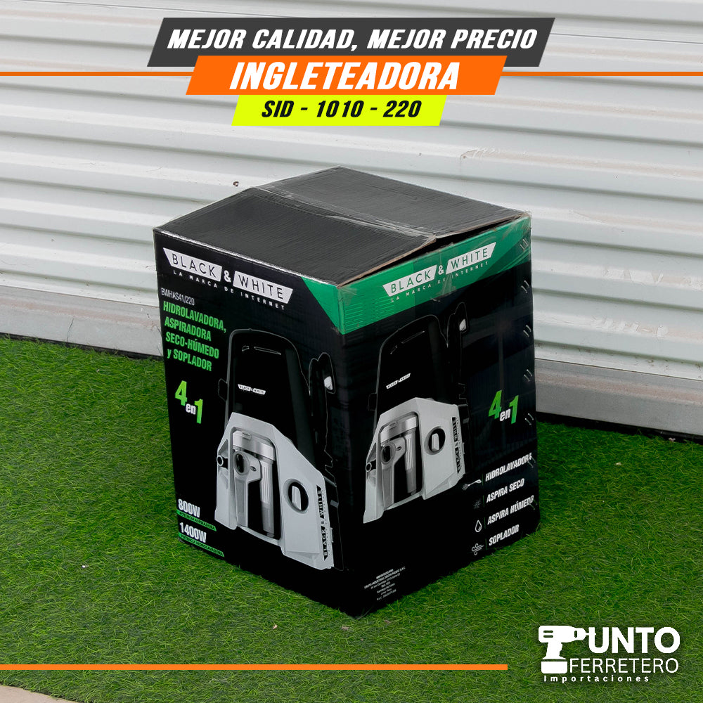 Hidrolavadora 4 en 1 (multifuncional) black&white (1400w/1100psi) marca americana