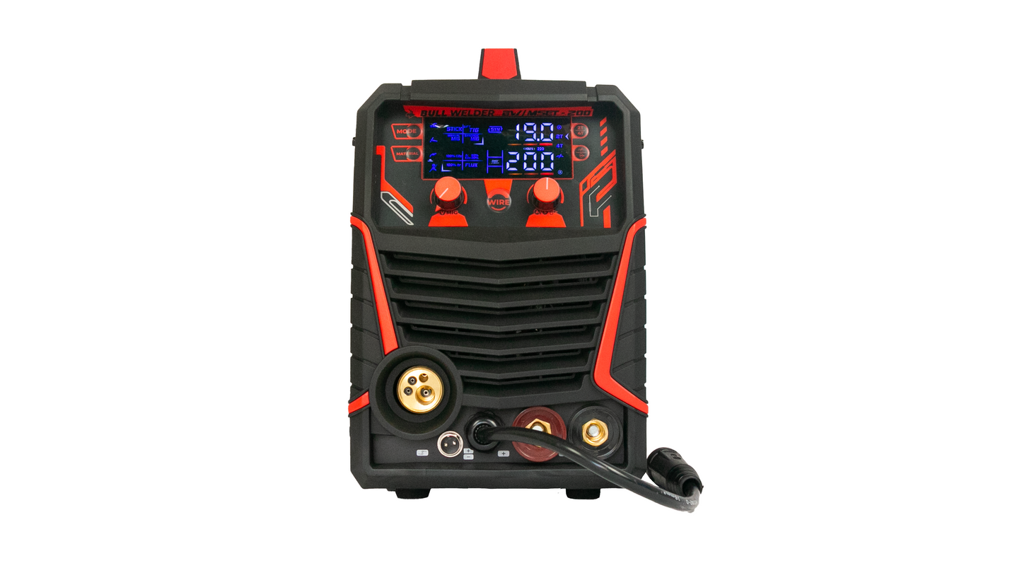 SOLDADORA INDUSTRIAL MULTIPROCESO 200 A / 4 EN 1 –  MIG, TIG LIFT, SPOOL GUN  Y  MMA