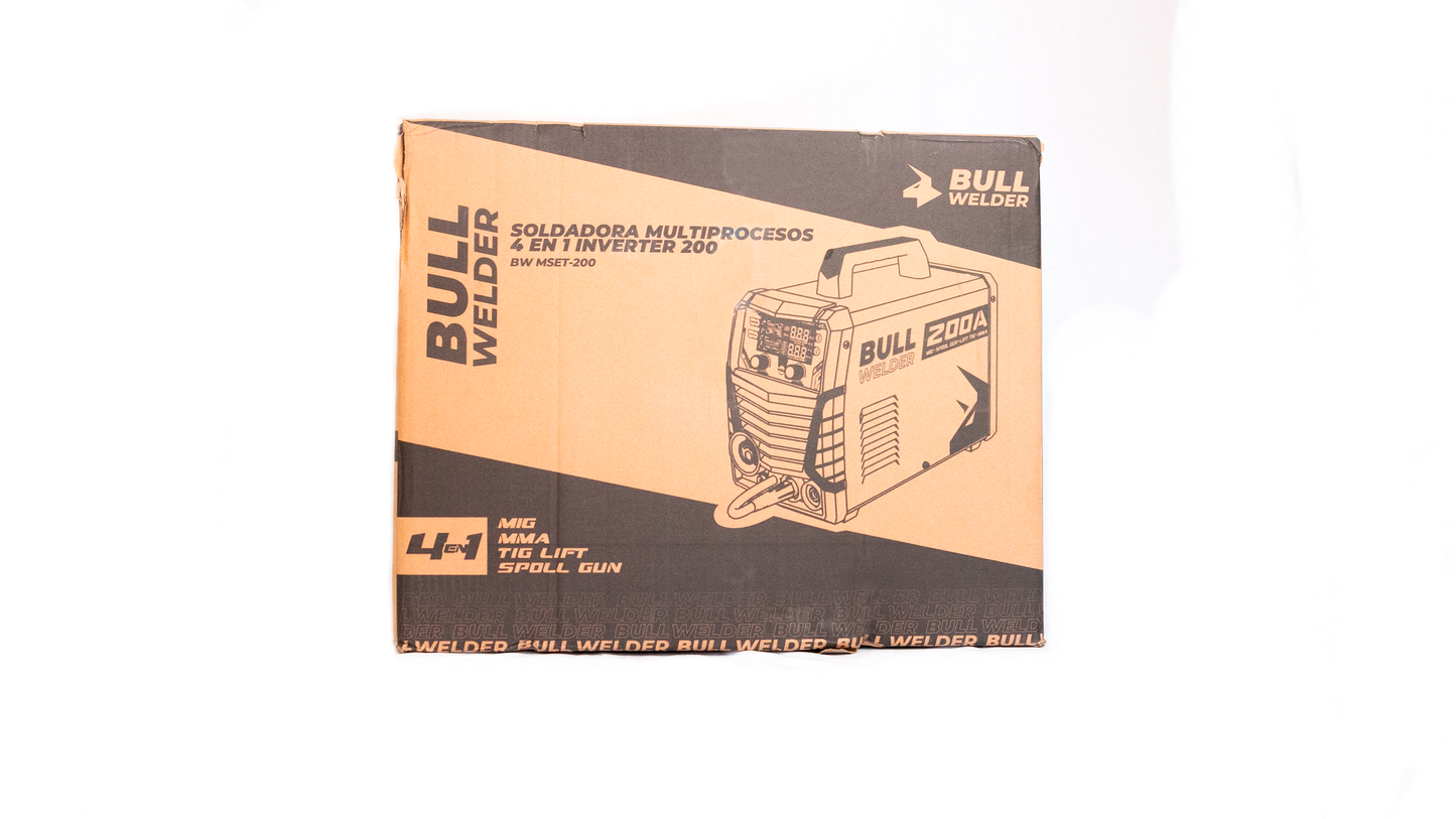 SOLDADORA INDUSTRIAL MULTIPROCESO 200 A / 4 EN 1 –  MIG, TIG LIFT, SPOOL GUN  Y  MMA