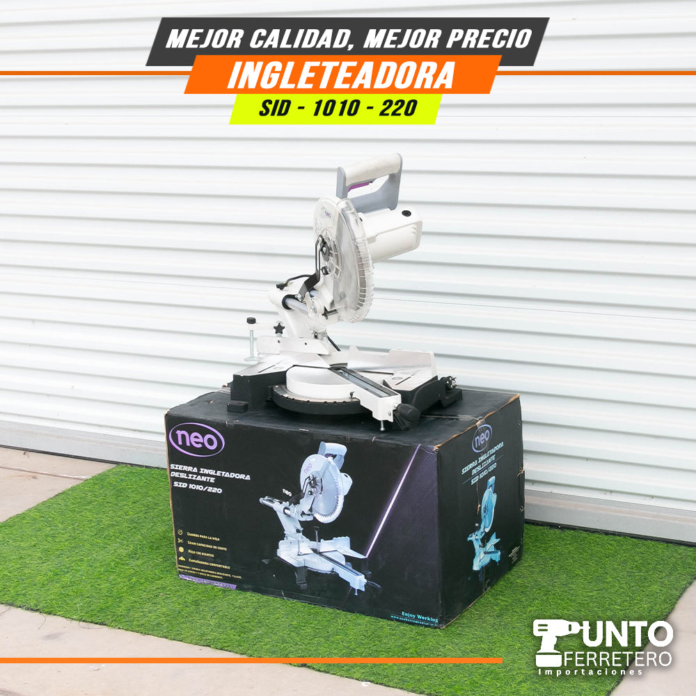 Cierra ingleteadora electrica neo  2200W 10 pulgadas uso industrial (dientes tungsteno )