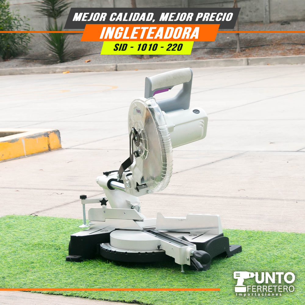 Cierra ingleteadora electrica neo  2200W 10 pulgadas uso industrial (dientes tungsteno )