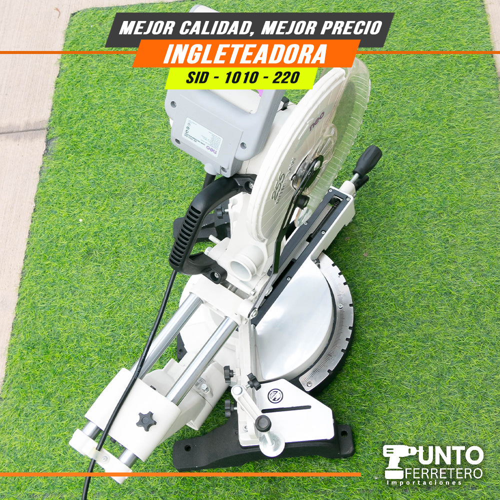 Cierra ingleteadora electrica neo  2200W 10 pulgadas uso industrial (dientes tungsteno )