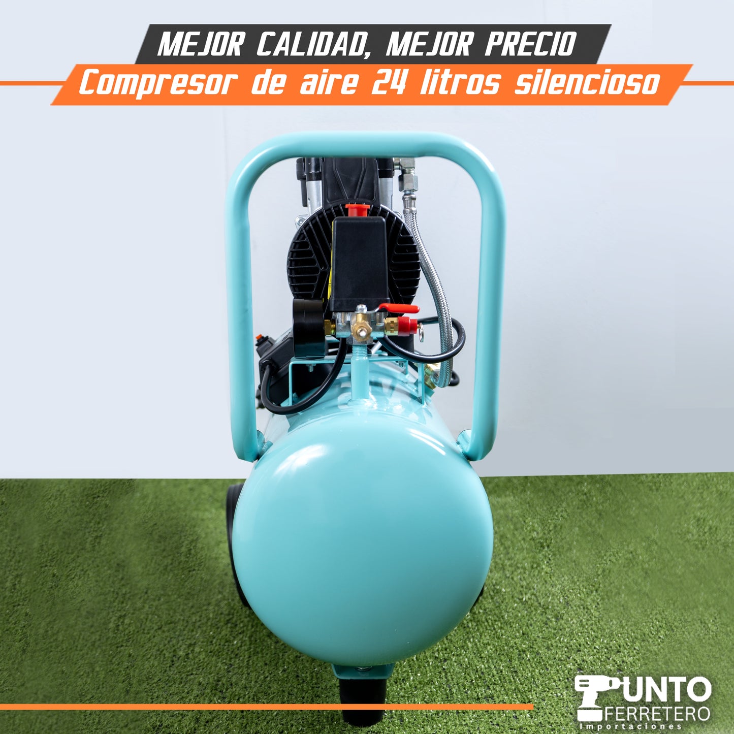 compresora de aire de 24 litros silenciosa  1.5HP  100% cobre