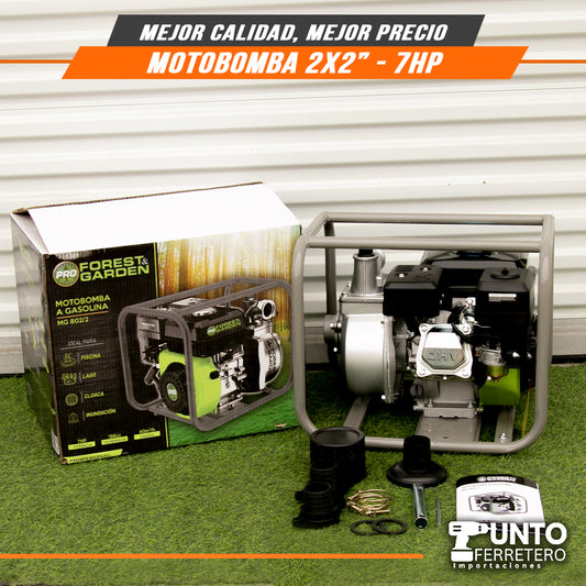 Motobomba 2x2 forest & garden motor 4 tiempos 7 hp 196cc