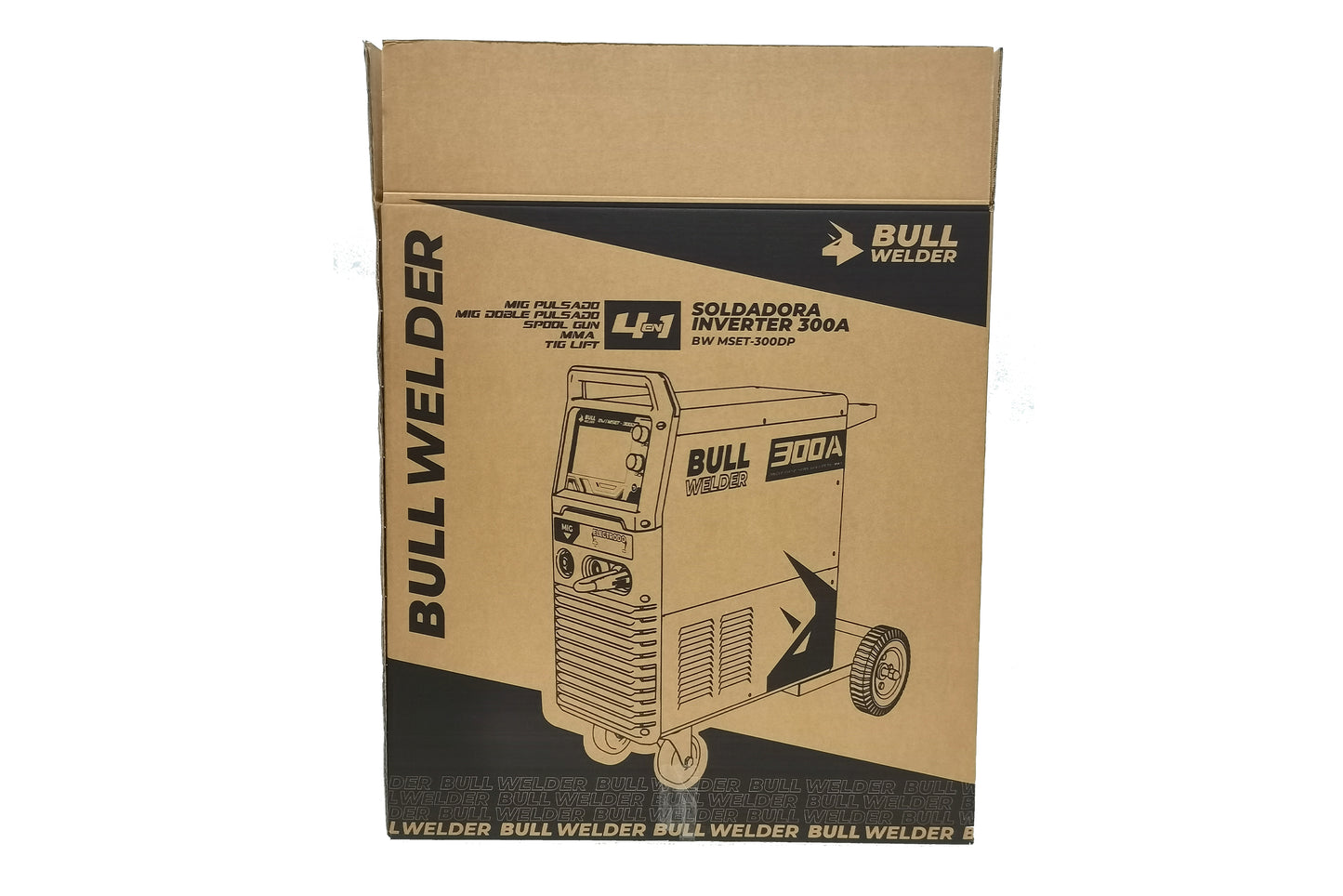 SOLDADORA INDUSTRIAL 300 AMP  MULTIPROCESO 4 EN 1 / MIG, MIG DOBLE PULSADO, TIG LIFT MMA  Y  SPOOL GUN