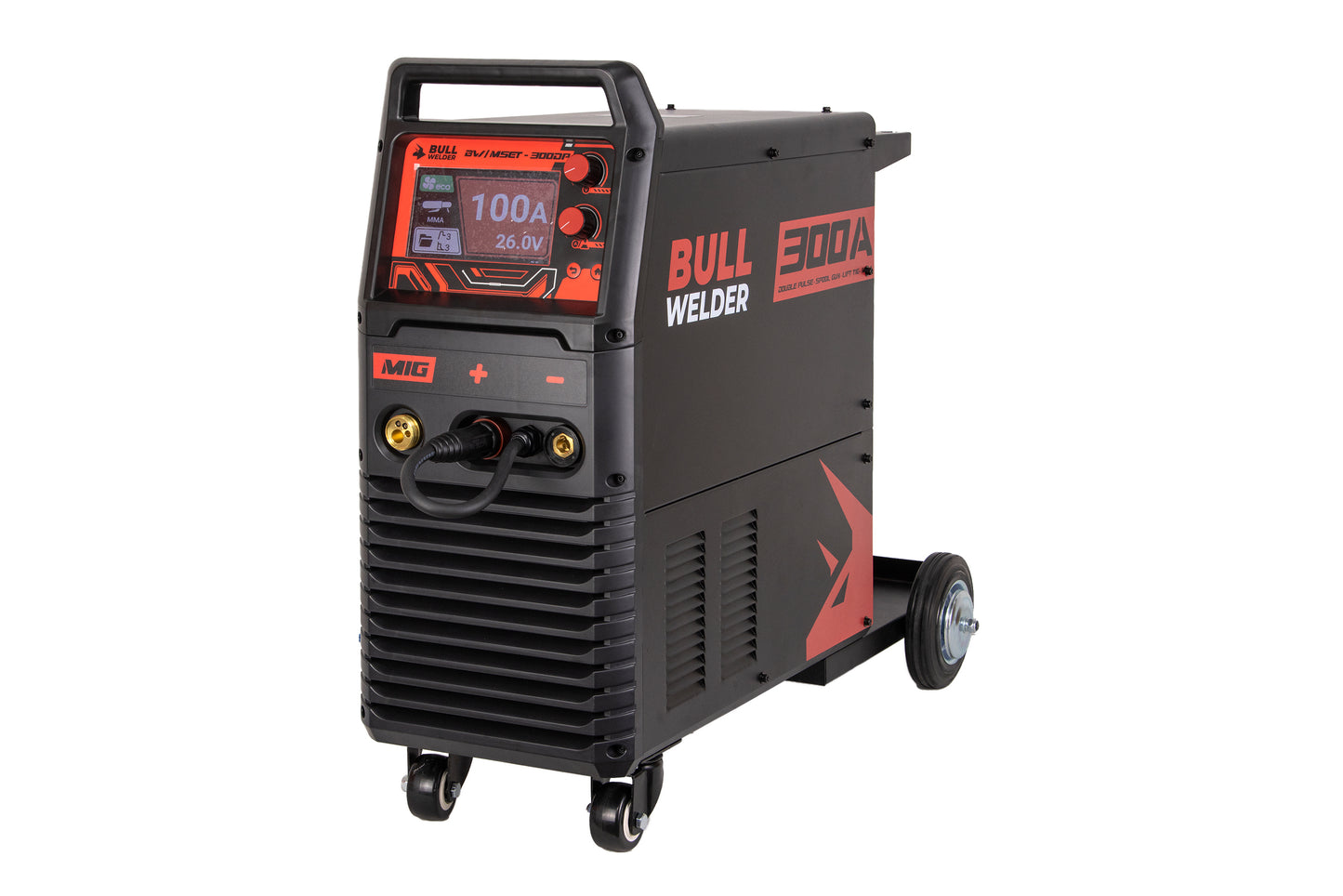 SOLDADORA INDUSTRIAL 300 AMP  MULTIPROCESO 4 EN 1 / MIG, MIG DOBLE PULSADO, TIG LIFT MMA  Y  SPOOL GUN