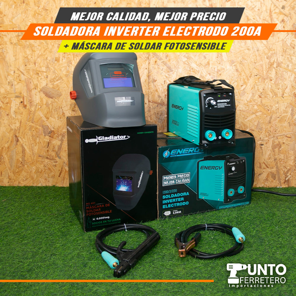 soldadora inverter mma 200A energy + garantia 2 años