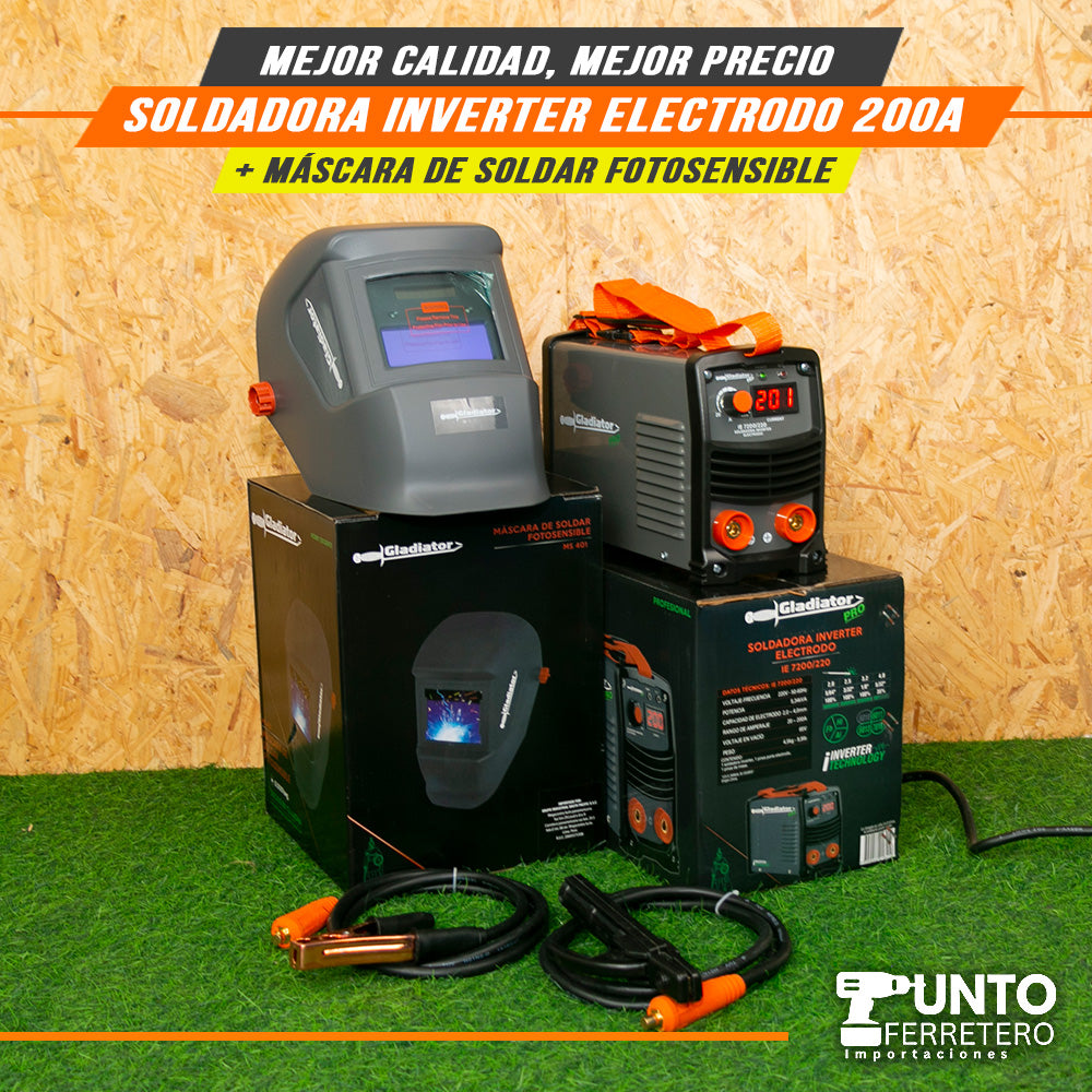 soldadora 200 amperios reales gladiator pro (marca americana)