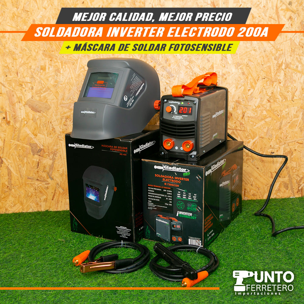 soldadora 200 amperios reales gladiator pro (marca americana)